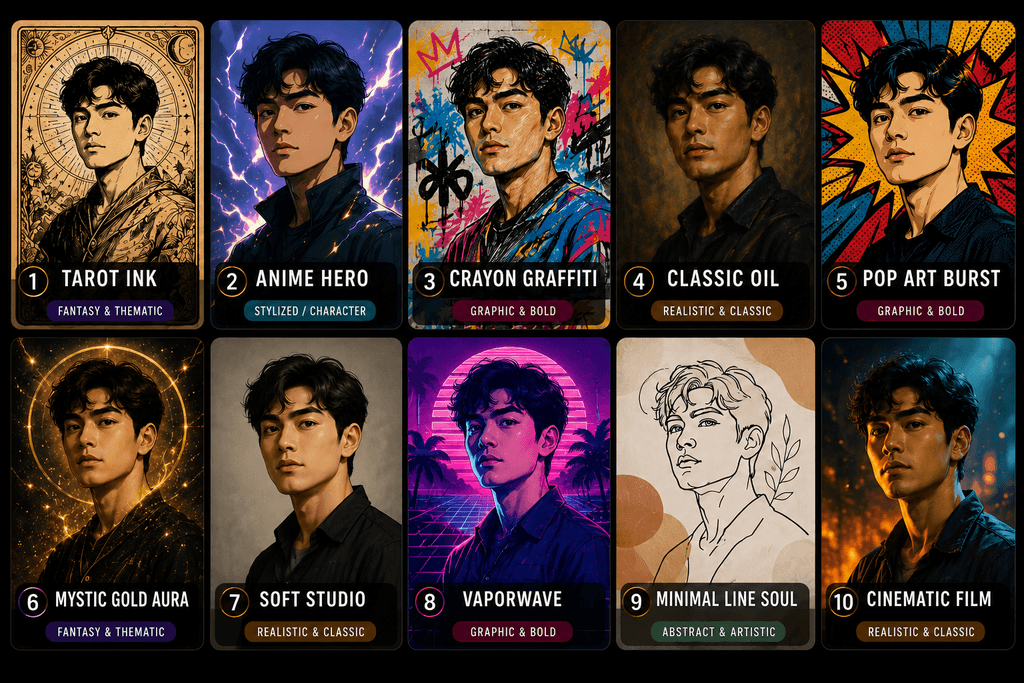 Example 10 style portraits preview
